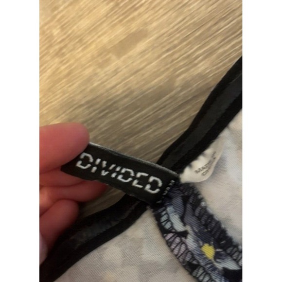 H&M Divided Strapless Mini Dress Purple Blue Floral Size 8 - Picture 4 of 9